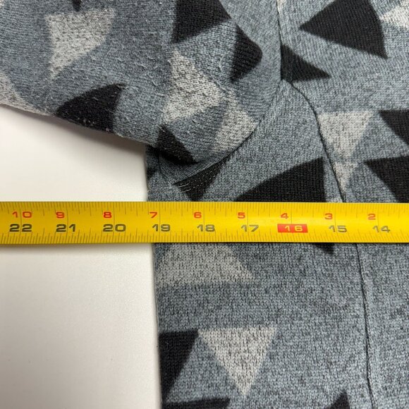 The North Face Fleece Jacket Womens Small 19x24 Gray Hood Geo Aztec - Picture 14 of 15